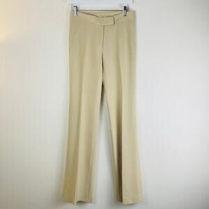 Sandro Womens Beige Tapered Trousers straight leg embroidered design Size S NWOT